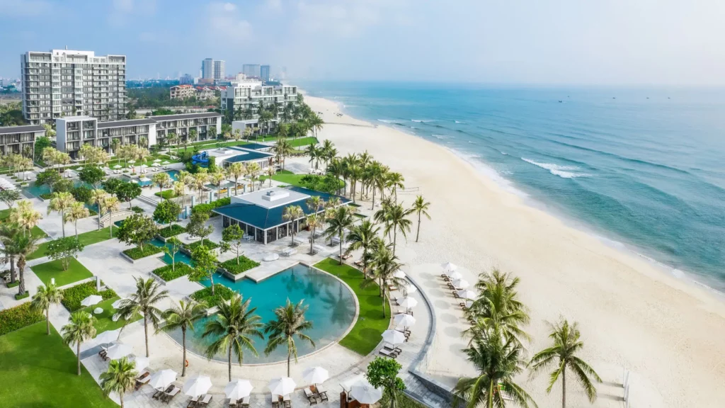 DANHR P0781 Aerial Exterior Beach View.16x9 3 3-Bedroom Beachfront Villa at Hyatt Regency Danang - Unparalleled Luxury