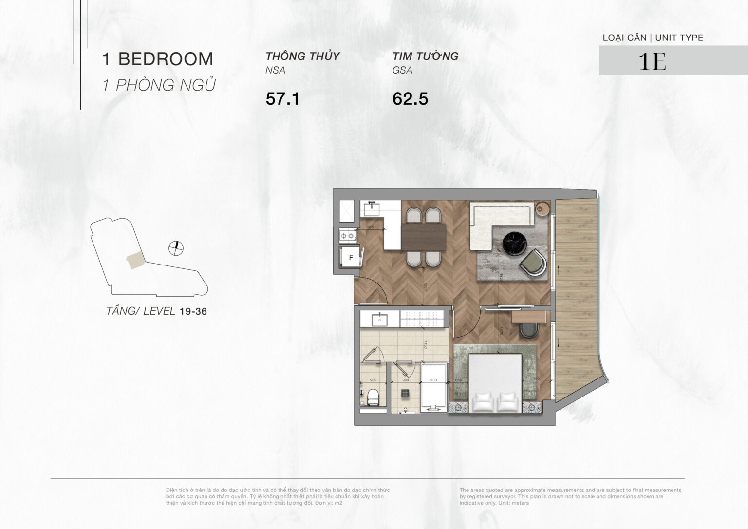 1 Bedroom floor plan