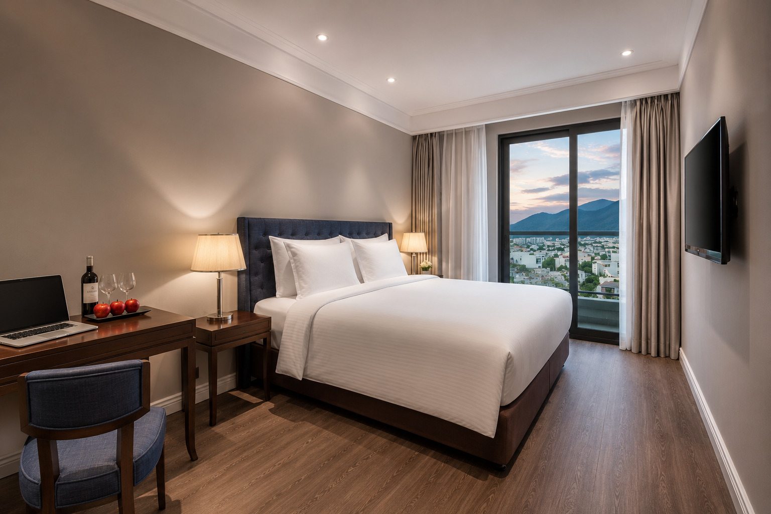 Bedroom in an Altara Suites Da Nang serviced apartment