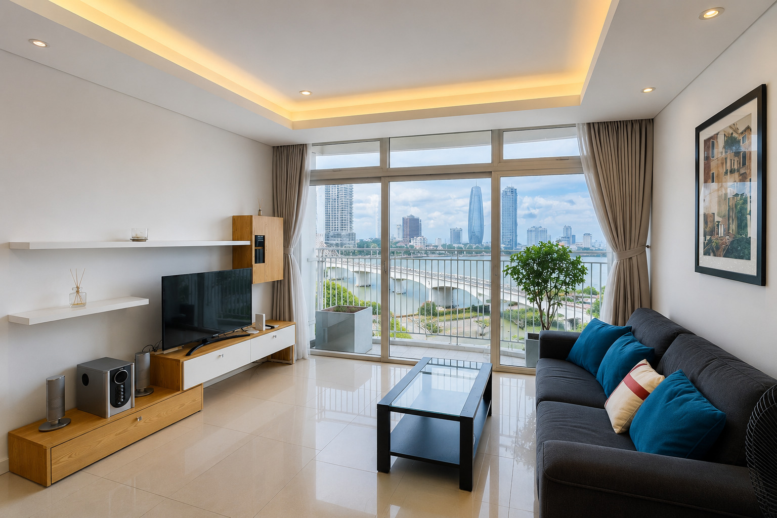 Living room in a Azura Da Nang apartment