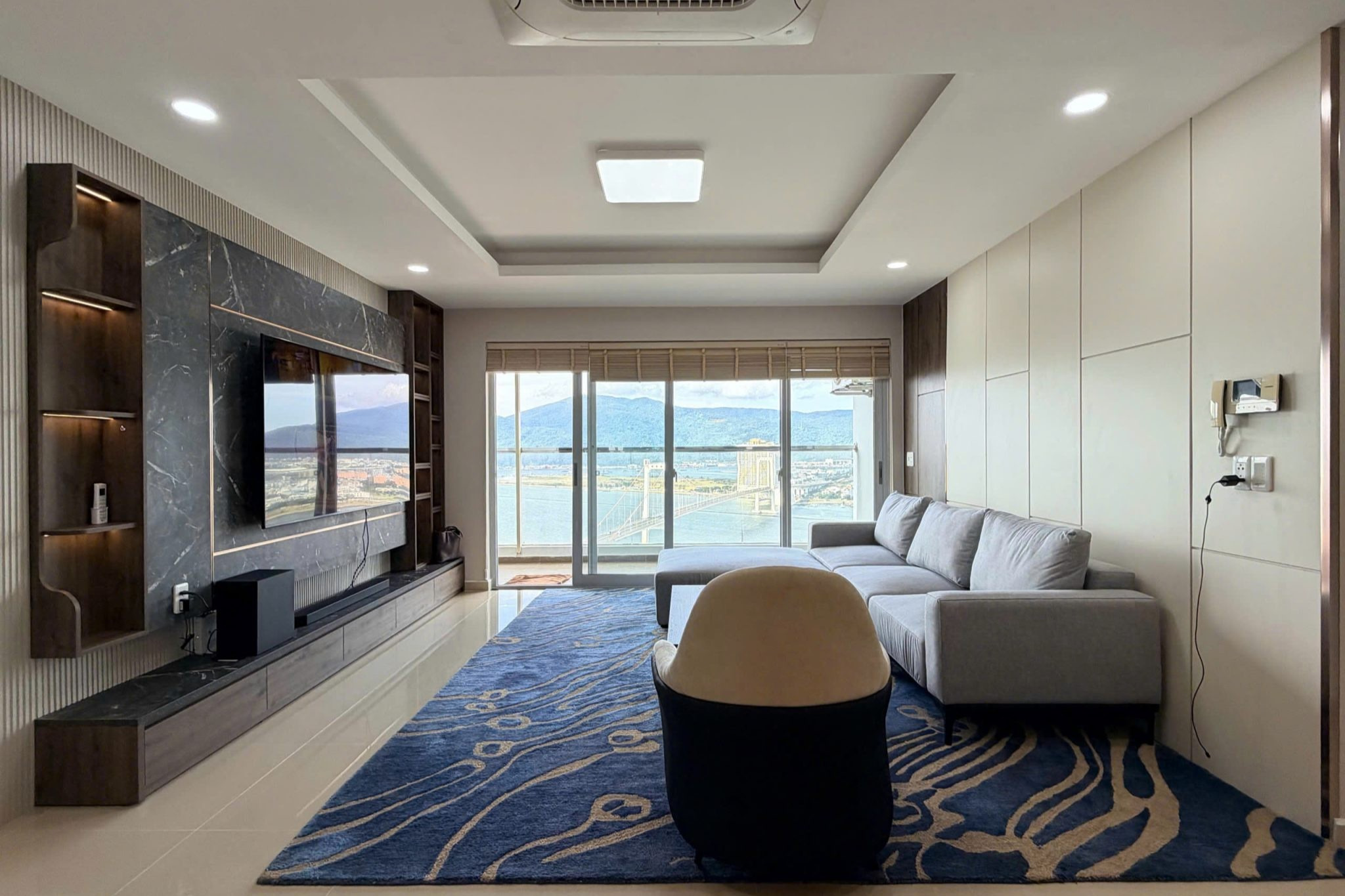 Spacious living room in a Blooming Tower Da Nang apartment