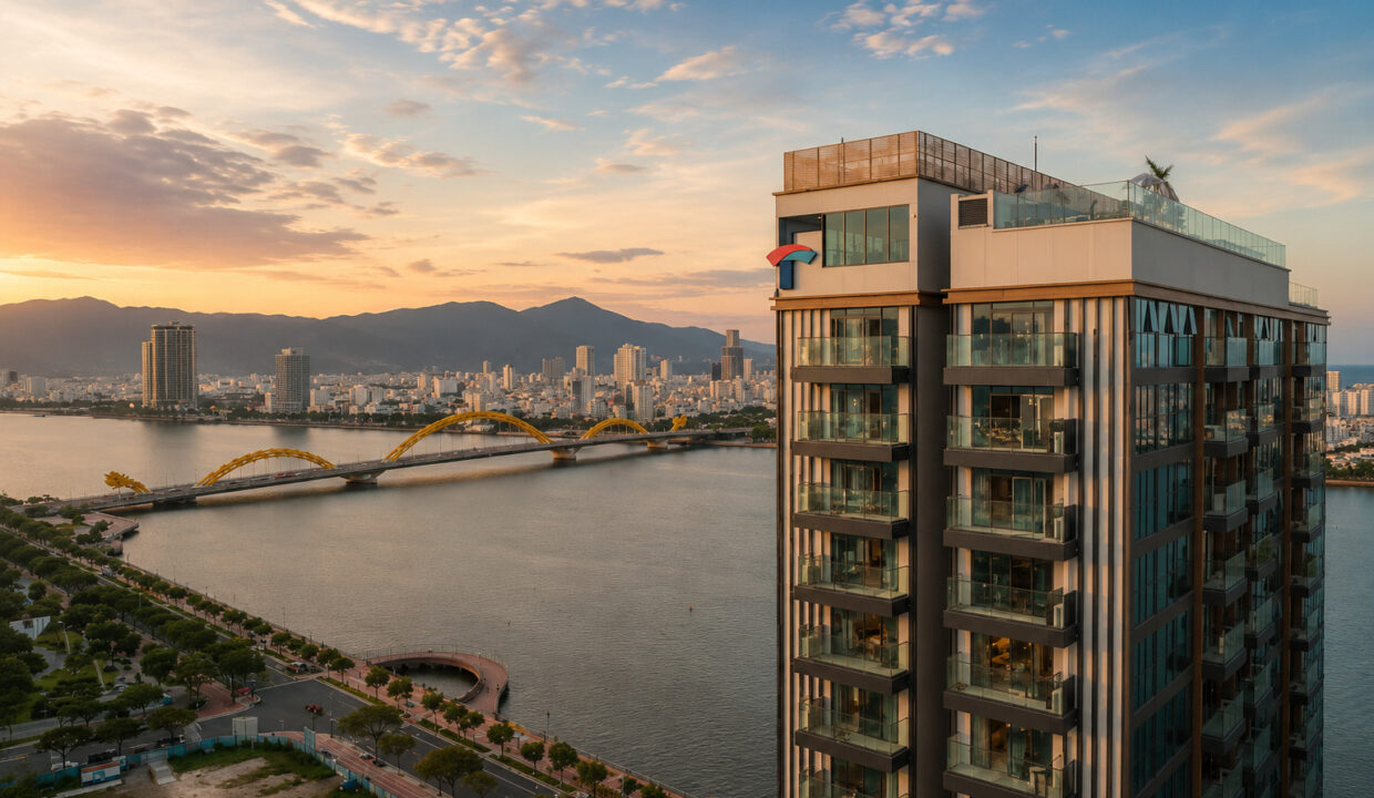 The Filmore Da Nang luxury apartment tower on Bach Dang Street beside the Han River