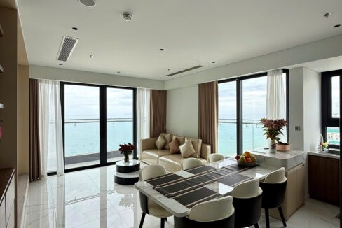 Living room of the apartment for rent at Da Nang Times Square with sea view